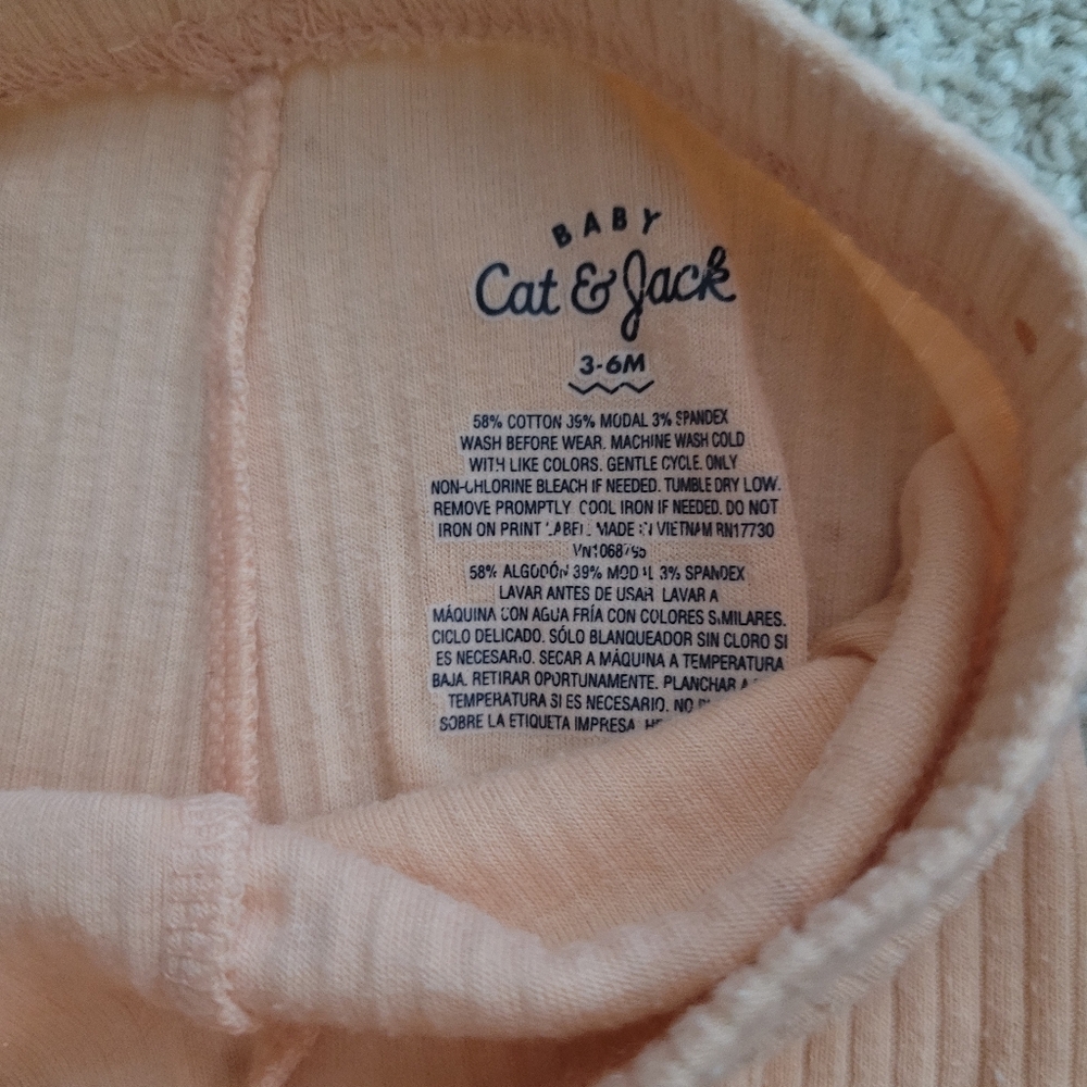 Cat & JACK Peach Polka Dot Baby Outfit Set 3-6 Month - Picture 5 of 5